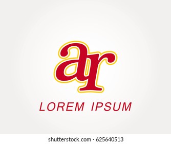 Initial letter ar logo. Monogram lowercase italic