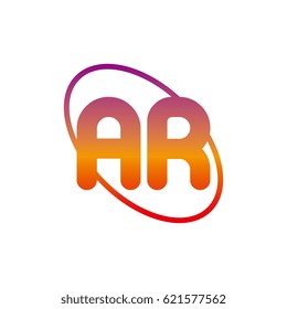 initial letter ar logo on white background