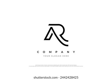 Initial Letter AR Logo or R Logo Design