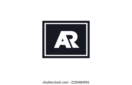 Logo AR de la carta inicial. Diseño del logotipo de la carta estándar AR.