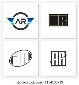 Initial Letter AR Logo Template Design