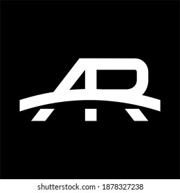 Initial letter AR logo template in flat design monogram illustration