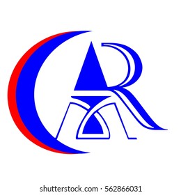 initial letter AR logo vector blue color