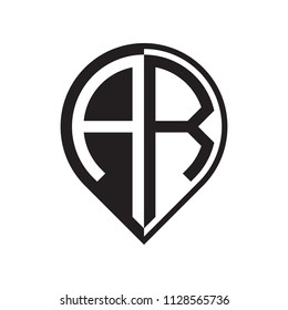 initial letter ar pin logo black