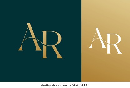 Initial letter AR RA logo design vector illustration for couple, wedding, and business