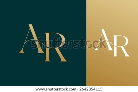 Initial letter AR RA logo design vector illustration for couple, wedding, and business