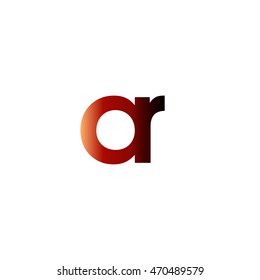 Initial letter AR red brown gradation color logo