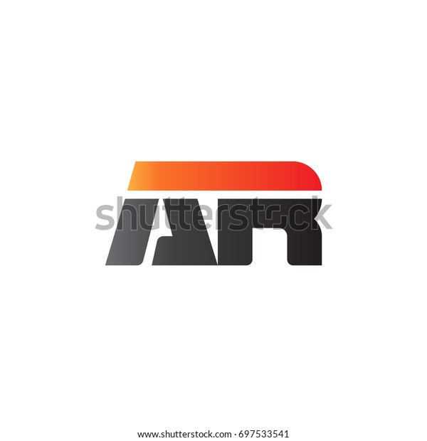 Initial letter AR, straight linked line bold logo,\
gradient fire red black\
colors