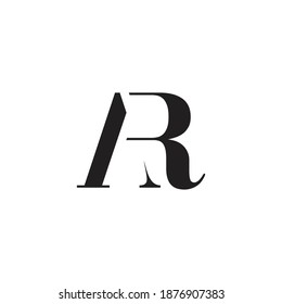 Initial Letter AR typography logo design vector