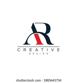 Initial Letter AR typography logo design vector