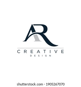 Initial Letter AR typography logo design vector