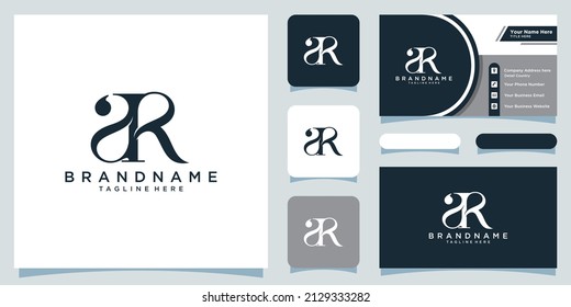 Initial Letter AR typography logo design vector with business card design