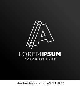 Initial Letter A with Architecture Graphic Logo Design