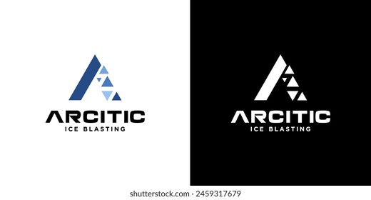 Letra inicial A para el Ártico con la Plantilla moderna simple del diseño del logotipo del estilo del diamante
