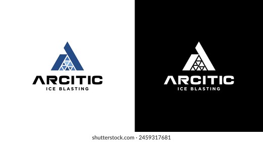 Letra inicial A para el Ártico con la Plantilla moderna simple del diseño del logotipo del estilo del diamante