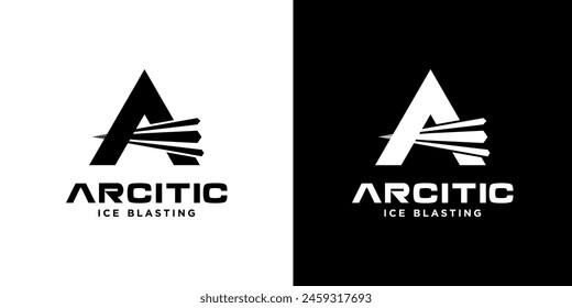 Letra inicial A para el Ártico con la Plantilla moderna simple del diseño del logotipo del estilo del diamante
