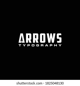 Initial Letter A Arrow with Arrowhead for Archer Archery Outdoor Apparel Gear Hunter logo design