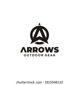 Initial Letter A Arrow With Arrowhead For Archer Archery Outdoor Apparel Gear Hunter Logo Design