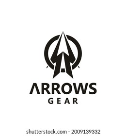 Initial Letter A Arrow with Arrowhead for Archer Archery Outdoor Apparel Gear Hunter logo design
