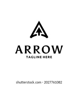 Initial Letter A Arrow with Arrowhead for Archer Archery Outdoor Apparel Gear Hunter Logo Design