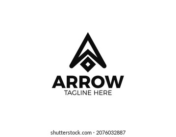 Initial Letter A Arrow with Arrowhead for Archer Archery Outdoor Apparel Gear Hunter logo design