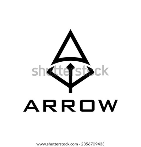 Initial Letter A Arrow with Arrowhead for Archer Archery Outdoor Apparel Gear Hunter logo design