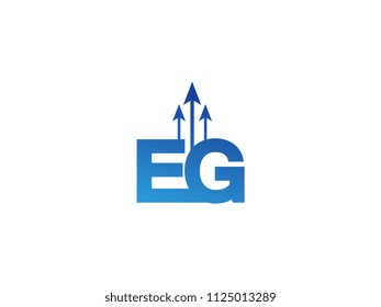 Initial Letter EG Arrow Chart Finance Business