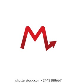Initial letter with arrow design illustration