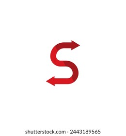 Initial letter with arrow design illustration