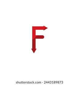 Initial letter with arrow design illustration