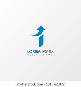 Initial i Letter Arrow icon logo design template element. Suitable for business, company group. Vector Illustration 