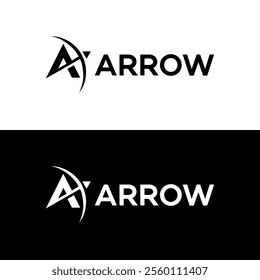 Initial letter A arrow logo design. Letter A logo vector. Custom Letter A arrow logo.Eps 10