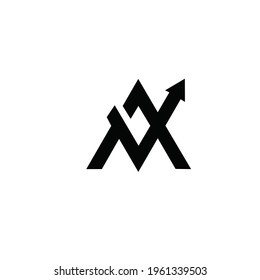 letra inicial A con logotipo o icono de flecha. EPS 10
