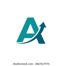 Initial Letter A Arrow Up Logo Symbol. Good for Company, Travel, Start up, Logistic and Graph Logos