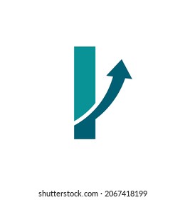 Initial Letter I Arrow Up Logo Symbol. Good for Company, Travel, Start up, Logistic and Graph Logos