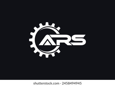 Anfangsbuchstabe ARS Logo Design Vektorgrafik Vorlage. Zahnradalphabet ARS-Symbol