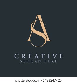 Initial Letter AS, SA Logo Design vector Template Illustration Creative Abstract 