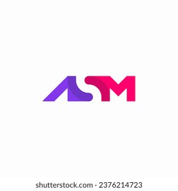 initial letter ASM logo vector