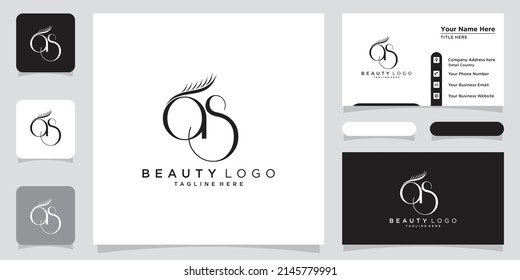 Ursprünglicher Brief AS, SA Luxus-Logo-Design Vektor mit Visitenkartendesign