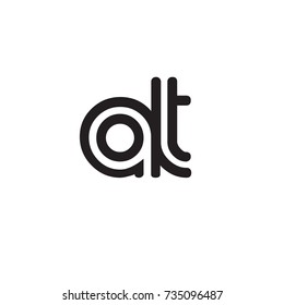 Initial letter at, linked outline rounded lowercase, monogram black