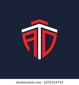 initial letter ATD logo shield