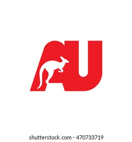 Initial Letter AU. Australian Logo Vector Design Template Elements