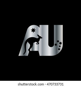 Initial Letter AU. Australian Logo Vector Design Template Elements