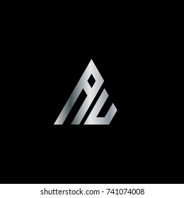 Initial Letter AU AV Linked Triangle Design Logo