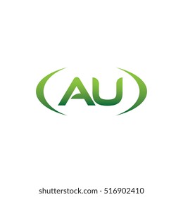 initial letter AU brackets uppercase logo green