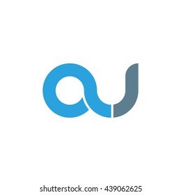 initial letter au linked round lowercase logo blue