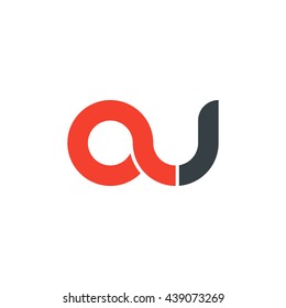 initial letter au linked round lowercase logo red