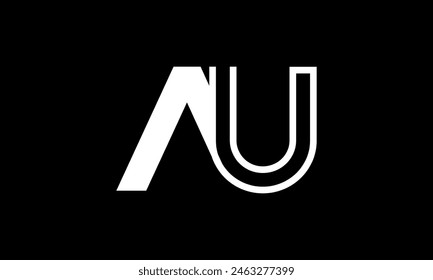 Initial Letter AU Logo Design. AU Logo Design. Creative And Modern AU logo.