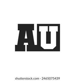 Initial Letter AU Logo Design Template. AU Logo