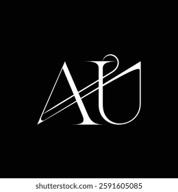 Initial letter AU logo design